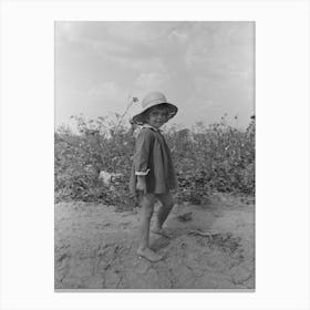 Child Of Farmer In Cotton Field, Lake Dick Project, Arkansas By Russell Lee Canvas Print
