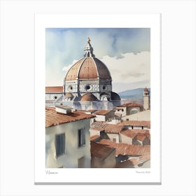 Florence, Tuscany, Italy 1 Watercolour Travel Poster Canvas Print
