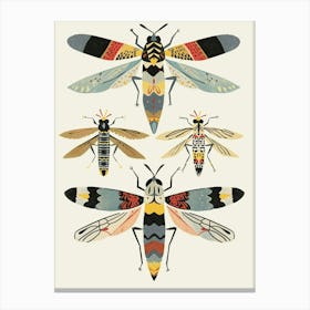 Colourful Insect Illustration Hornet 6 Canvas Print