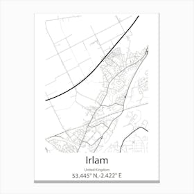 Irlam,United Kingdom Minimalist Map Toile