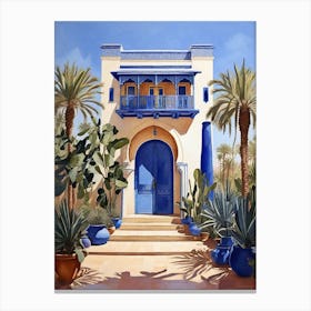 Blue House In Morocco Canvas Print