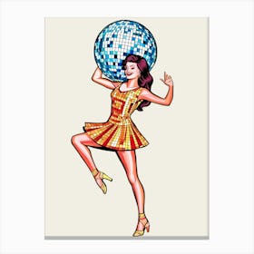 Disco Ball Girl 2 Canvas Print