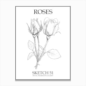 Roses Sketch 51 Poster Canvas Print