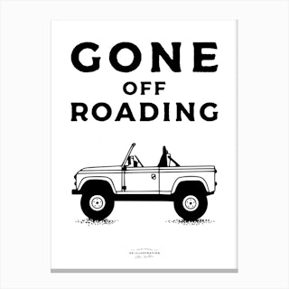 Gone Off Roading Fineline Illustration Poster  Canvas Print