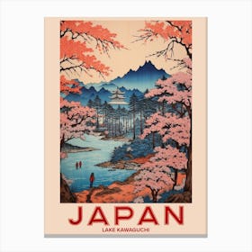 Lake Kawaguchi, Visit Japan Vintage Travel Art 4 Canvas Print