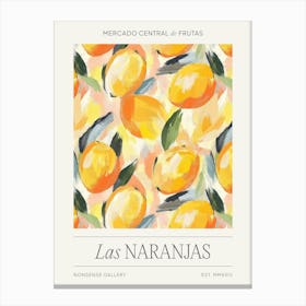 Mediterranean Orange Fruit Market, Impressionist Oranges Canvas Print