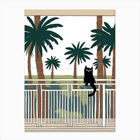 Cat On Balcony Canvas Print