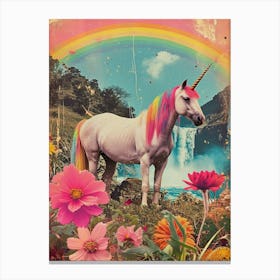 Kitsch Unicorn Rainbow Collage 4 Canvas Print
