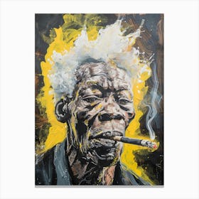 Portrait of a smoking man Canvas Print