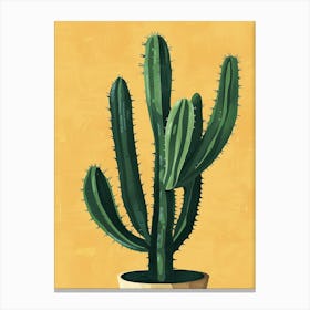 Pincushion Cactus Minimalist Abstract Illustration 1 Canvas Print
