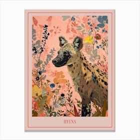 Floral Animal Painting Hyena 3 Poster Canvas Print