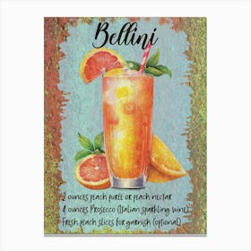 Bellini Cocktail Canvas Print