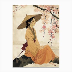 Asian Girl, Minimalism Canvas Print