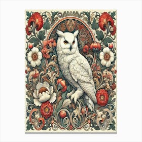 william morris barn Owl in flowers Canvas Print