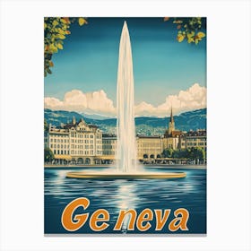 Aihrgdesign A Vintage Travel Poster Of Geneva Featuring The I 172c61b8 E01c 40fd 8128 0262746503e5 2 Canvas Print