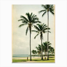 Cha Am Beach Thailand Vintage Canvas Print