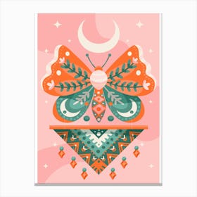 Butterfly And Moon Canvas Print