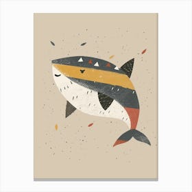 Muted Pastel Patterned Shark 1 Canvas Print