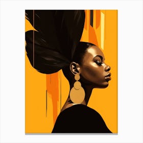 Black Woman With Big Hair Canvas Print