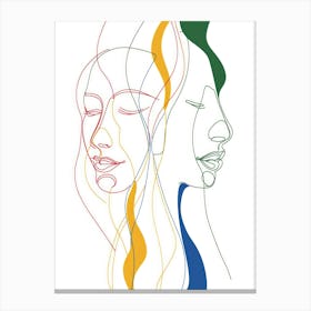 Abstract Women Faces 2 Canvas Print
