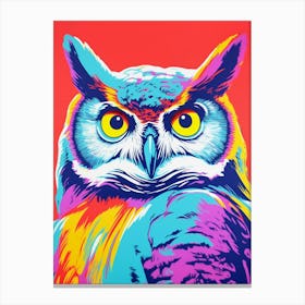Andy Warhol Style Bird Great Horned Owl 1 Canvas Print