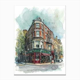 Hammersmith London Borough   Street Watercolour 2 Canvas Print