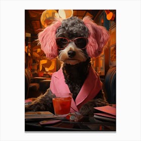 Poodle In A Bar Canvas Print