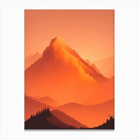 Misty Mountains Vertical Composition In Orange Tone 348 Canvas Print