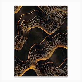Abstract Golden Wavy Lines Canvas Print