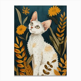 Devon Rex Cat Storybook Illustration 4 Canvas Print