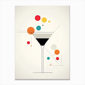 Mid Century Modern Aviation Floral Infusion Cocktail 1 Canvas Print