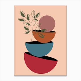 Plant Nature Bowls Leaves Pile Poster Botanical Boho Bohemian Canvas Print