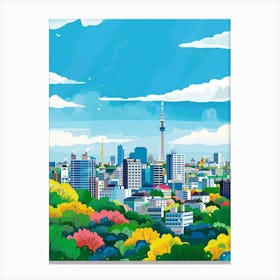 Nagoya Japan 2 Colourful Illustration Canvas Print