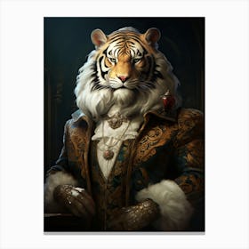 Tiger Art In Baroque Style 2 Canvas Print