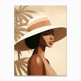 Woman In A Hat 10 Canvas Print