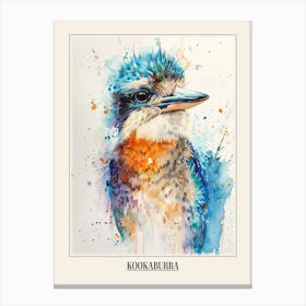 Kookaburra Colourful Watercolour 3 Poster Canvas Print