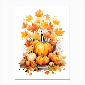 Cute Autumn Fall Scene 49 Canvas Print