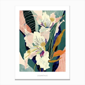 Colourful Flower Illustration Poster Lisianthus 2 Canvas Print
