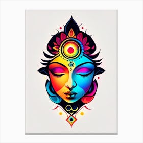 Meditating Figure, Symbol, Third Eye Tattoo 1 Canvas Print