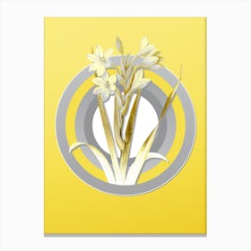 Botanical Gladiolus Saccatus in Gray and Yellow Gradient n.244 Canvas Print