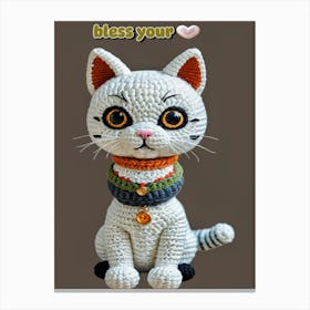 Amigurumi Cat Bless Your ❤️ Canvas Print