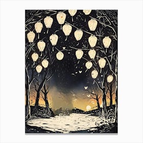 Lanterns In The Night 1 Canvas Print