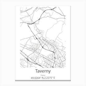 Taverny,France Minimalist Map Canvas Print