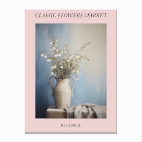 Classic Flowers Market Bluebell Floral Poster 4 Canvas Print