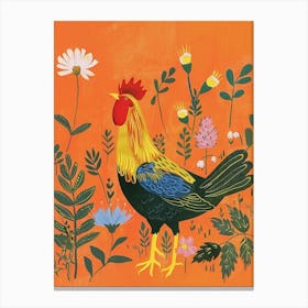 Spring Birds Rooster 2 Canvas Print