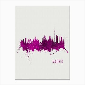 Madrid Spain City Purple Canvas Print