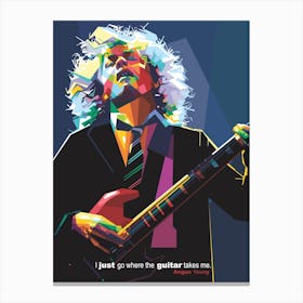 Angus Young Quotes WPAP fanart Canvas Print