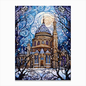 Snowy Church Canvas Print