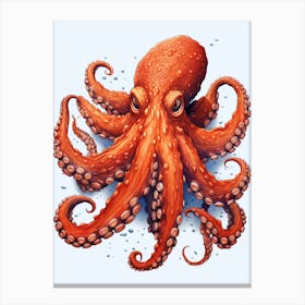 Common Octopus Illustration 4 Canvas Print