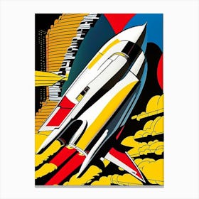 Space Shuttle Bright Comic Space Canvas Print